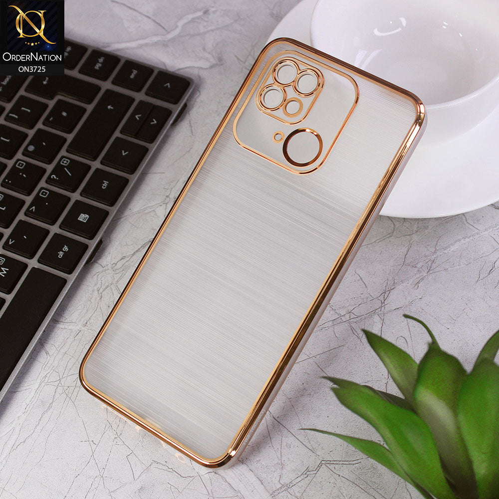 Xiaomi Redmi 10C Cover - Golden - New Trendy Glossy Border With Camera Protection Soft Silicon Case