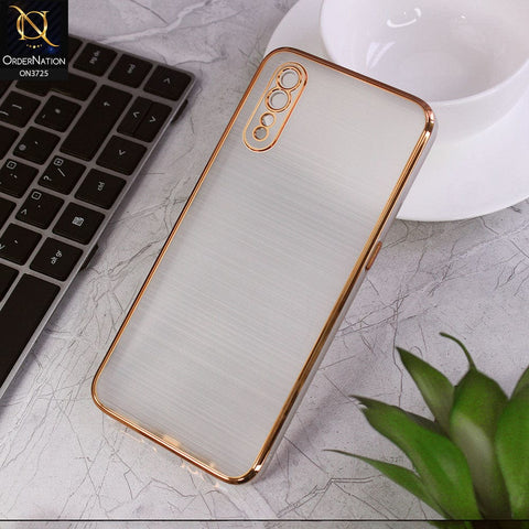 Vivo S1 Cover - Golden - New Trendy Glossy Border With Camera Protection Soft Silicon Case