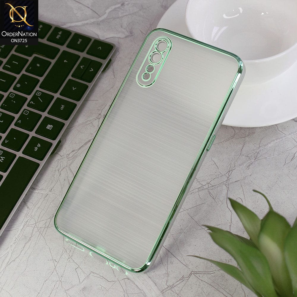 Vivo S1 Cover - Green - New Trendy Glossy Border With Camera Protection Soft Silicon Case