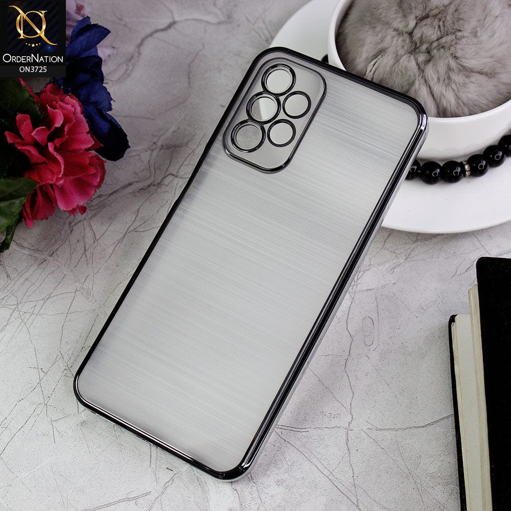 Samsung Galaxy A23 Cover - Black - New Trendy Glossy Border With Camera Protection Soft Silicon Case