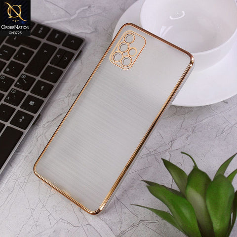 Samsung Galaxy A51 Cover - Golden - New Trendy Glossy Border With Camera Protection Soft Silicon Case