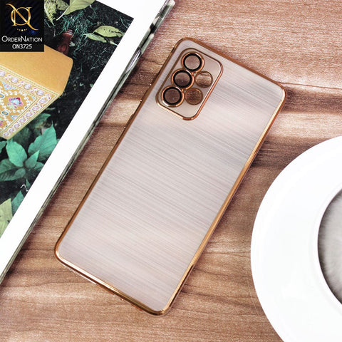 Samsung Galaxy A52s 5G Cover - Golden - New Trendy Glossy Border With Camera Protection Soft Silicon Case