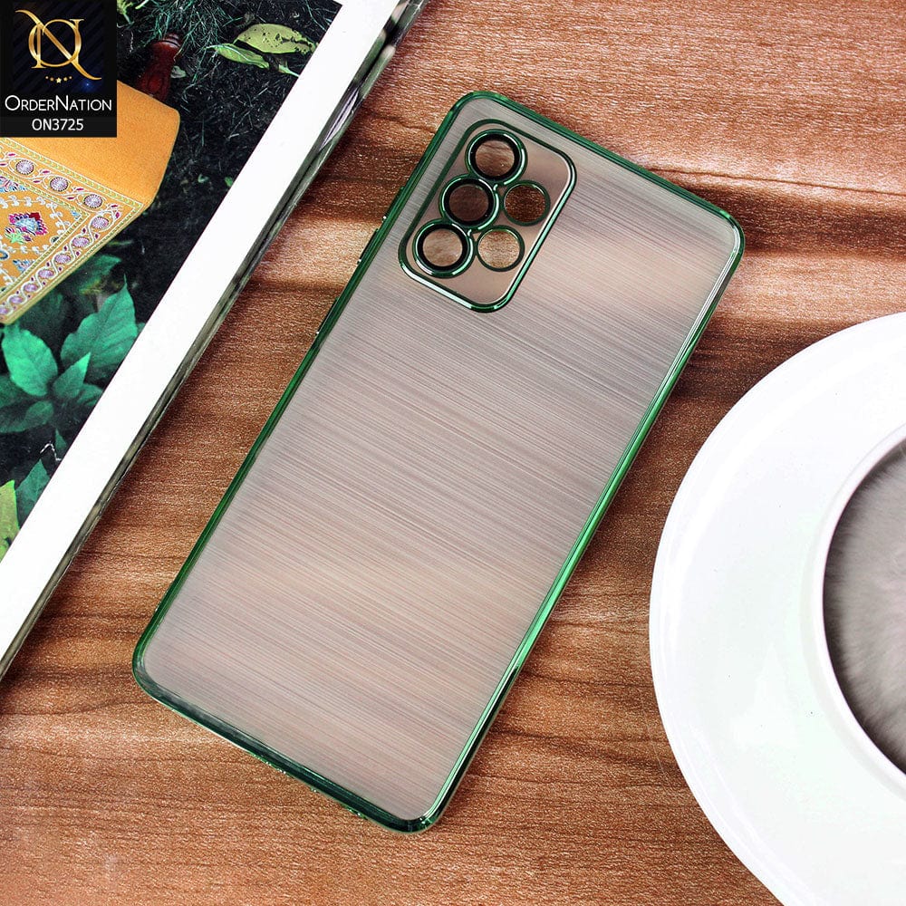 Samsung Galaxy A52 Cover - Green - New Trendy Glossy Border With Camera Protection Soft Silicon Case