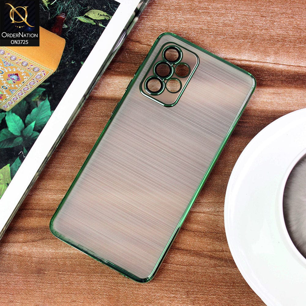 Samsung Galaxy A53 5G Cover - Green - New Trendy Glossy Border With Camera Protection Soft Silicon Case