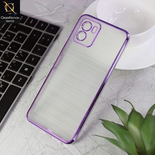 Vivo Y01 Cover - Purple - New Trendy Glossy Border With Camera Protection Soft Silicon Case