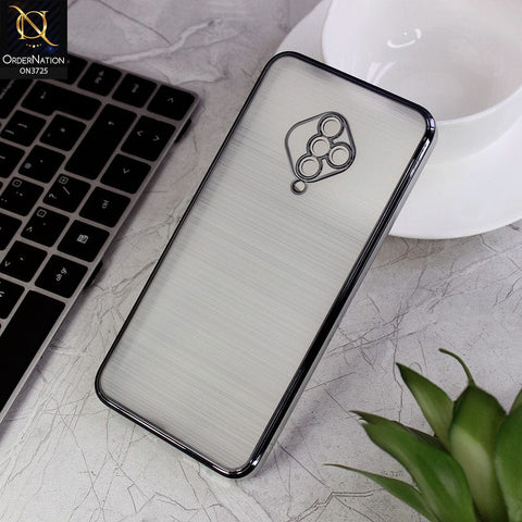 Vivo S1 Pro Cover - Black - New Trendy Glossy Border With Camera Protection Soft Silicon Case