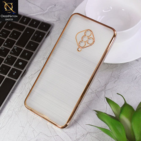Vivo S1 Pro Cover - Golden - New Trendy Glossy Border With Camera Protection Soft Silicon Case