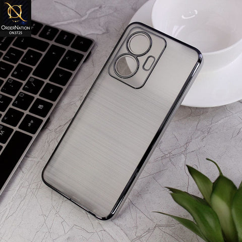 Vivo Y55 4G Cover - Black - New Trendy Glossy Border With Camera Protection Soft Silicon Case