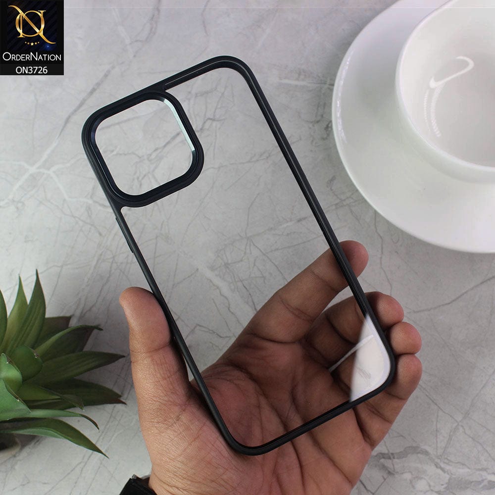 iPhone 13 Pro Max Cover - New Slim Fit Metal Camera Ring Bumper Protection Soft Borders Clear Back Case