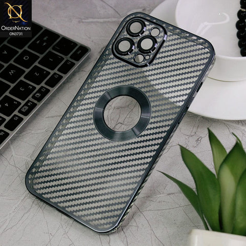 iPhone 12 Pro Max Cover - Black - new ziggy lines camera protection logo hole case