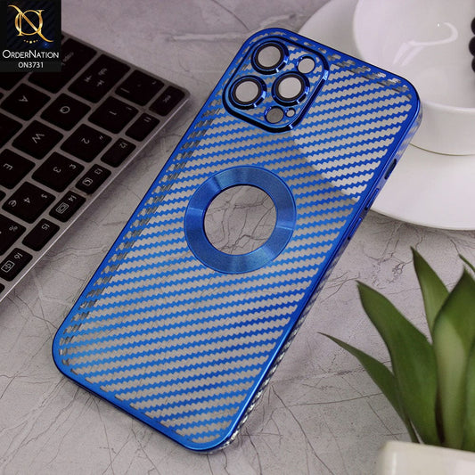 iPhone 12 Pro Max Cover - Blue - new ziggy lines camera protection logo hole case