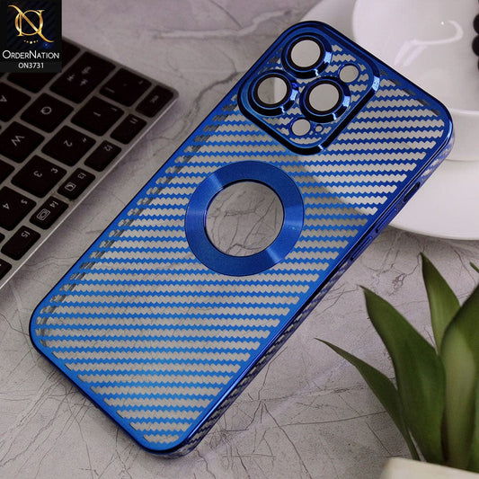 iPhone 14 Pro Max Cover - Blue - new ziggy lines camera protection logo hole case