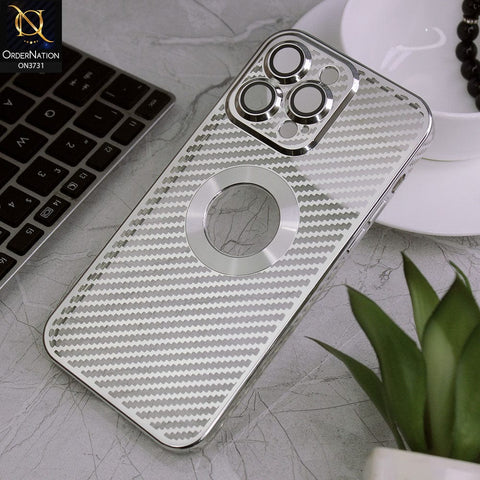 iPhone 14 Pro Max Cover - Silver - new ziggy lines camera protection logo hole case