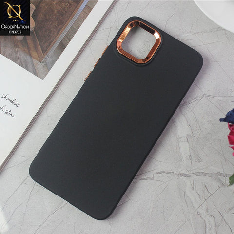 Oppo A16e Cover - Black -Electroplated Camera Border Soft Silicon Case