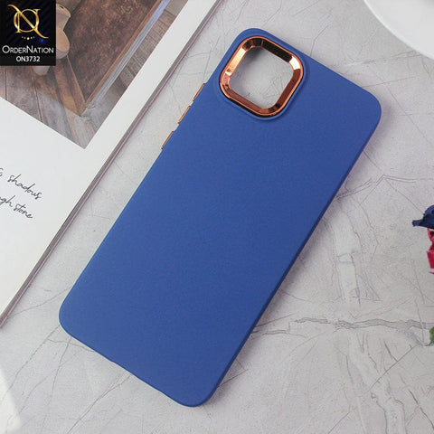 Oppo A16K Cover - Blue -Electroplated Camera Border Soft Silicon Case