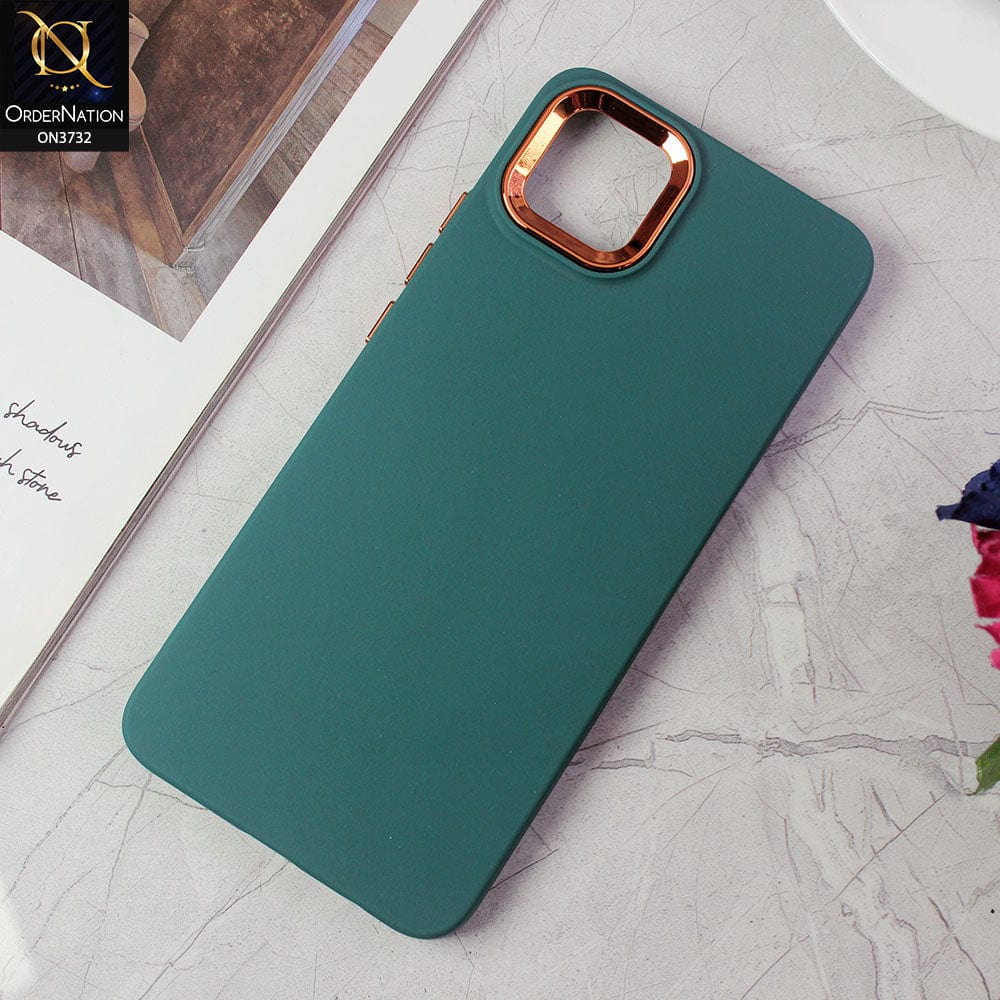 Oppo A16K Cover - Green -Electroplated Camera Border Soft Silicon Case