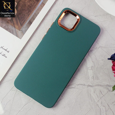 Oppo A16K Cover - Green -Electroplated Camera Border Soft Silicon Case