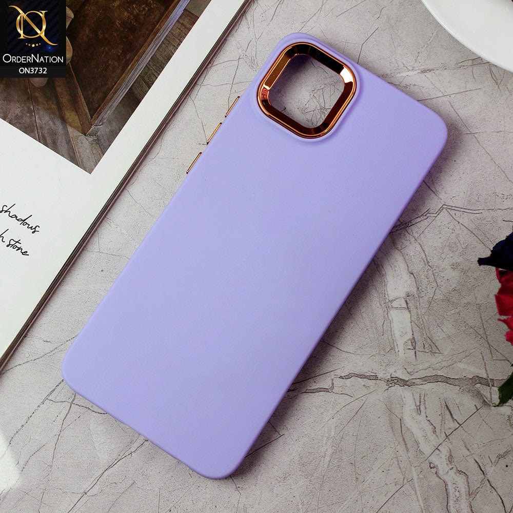 Oppo A16e Cover - Purple -Electroplated Camera Border Soft Silicon Case
