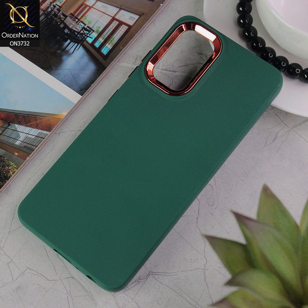 Samsung Galaxy A32 Cover - Green - Electroplated Camera Border Soft Silicon Case