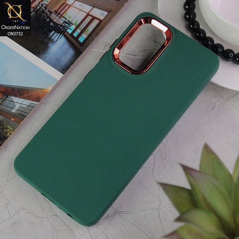 Samsung Galaxy A32 Cover - Green - Electroplated Camera Border Soft Silicon Case