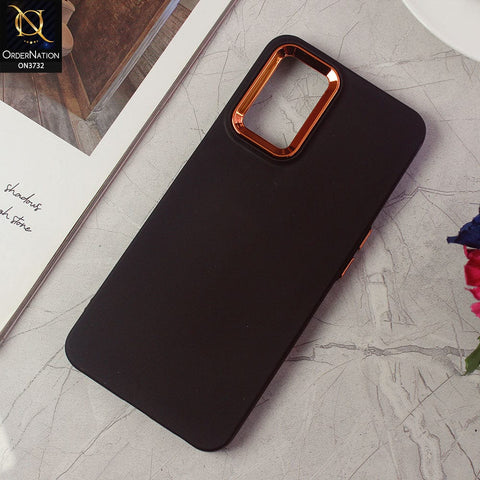 Oppo A16 Cover - Black -Electroplated Camera Border Soft Silicon Case
