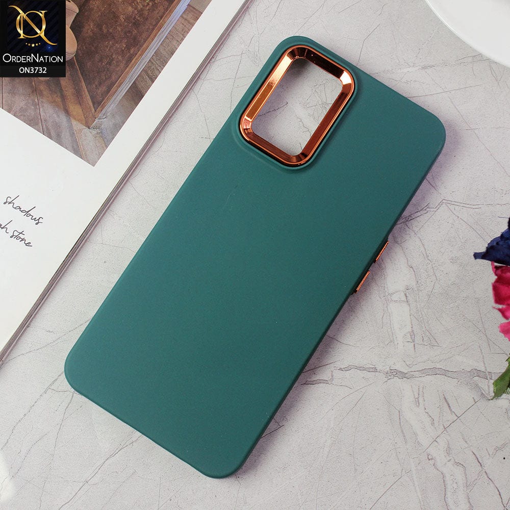 Oppo A54 4G Cover - Green -Electroplated Camera Border Soft Silicon Case