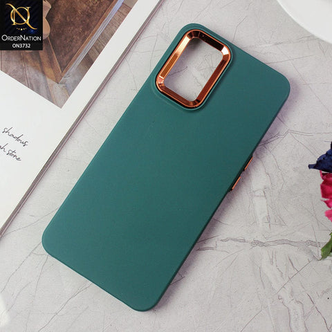 Oppo A55 5G Cover - Green -Electroplated Camera Border Soft Silicon Case