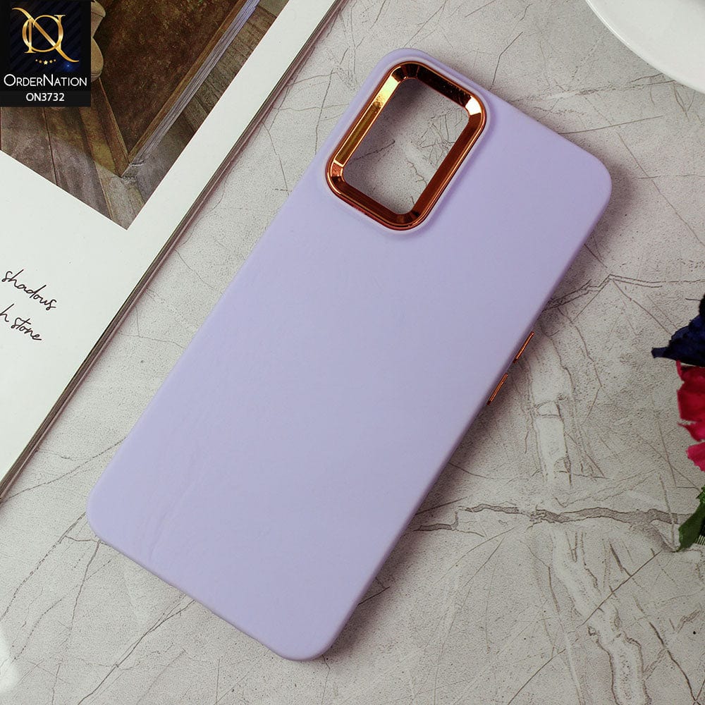 Oppo A55 5G Cover - Purple -Electroplated Camera Border Soft Silicon Case