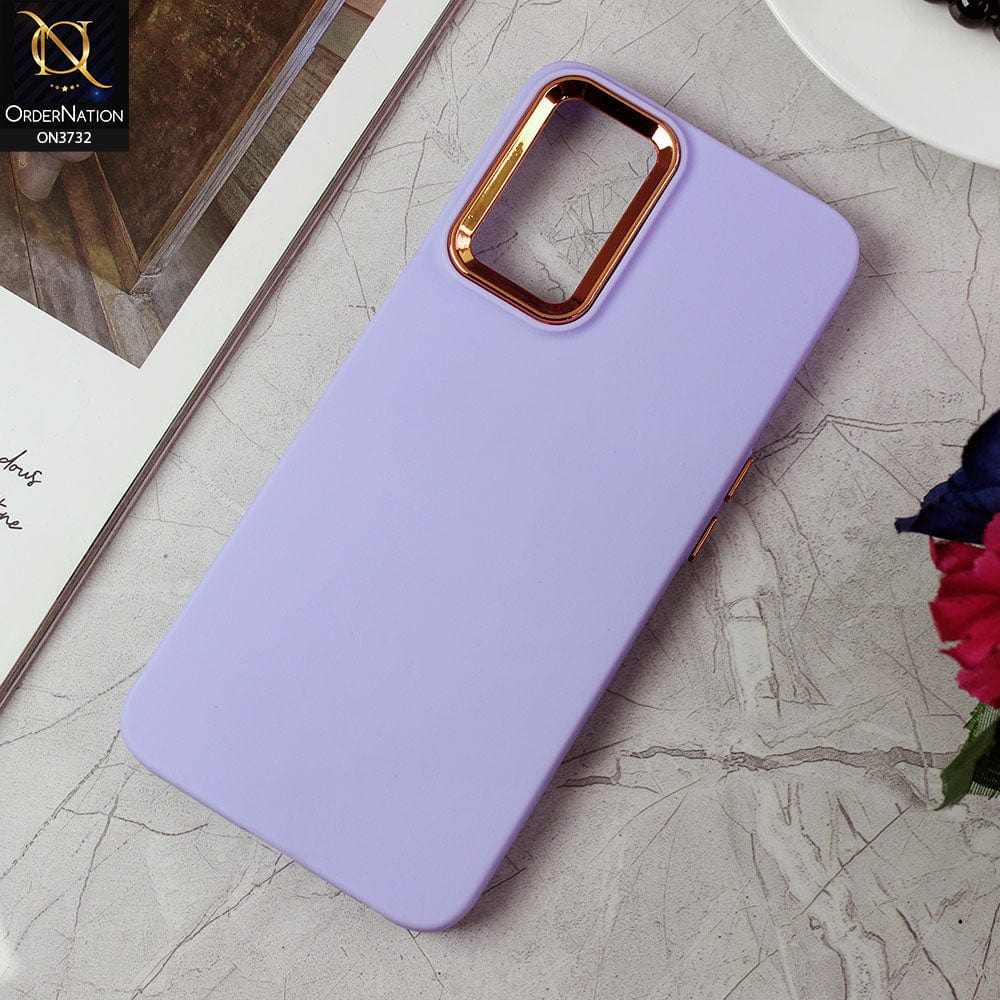 Oppo K10 Cover - Purple -Electroplated Camera Border Soft Silicon Case