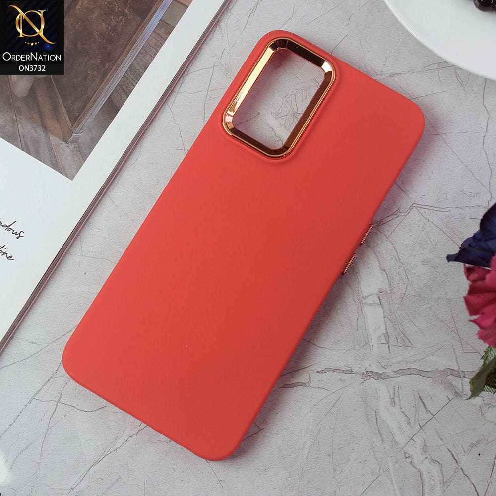 Oppo K10 Cover - Red -Electroplated Camera Border Soft Silicon Case