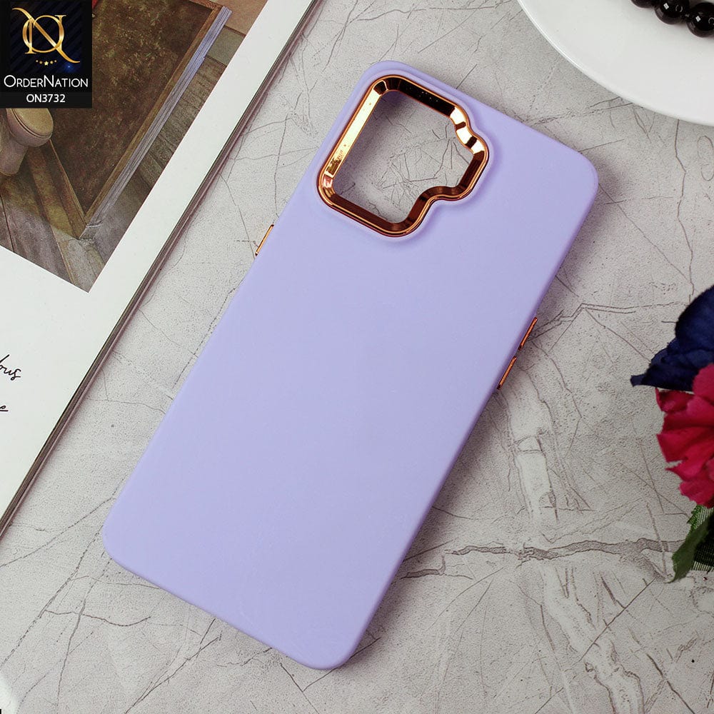 Oppo A94 Cover - Purple -Electroplated Camera Border Soft Silicon Case