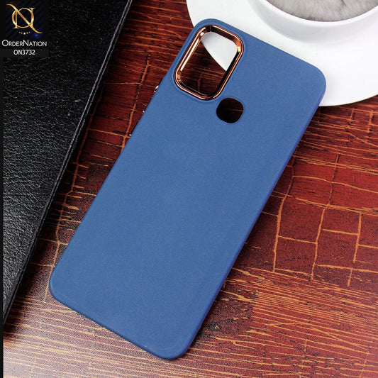 Infinix Hot 9 Play Cover - Blue - Electroplated Camera Border Soft Silicon Case