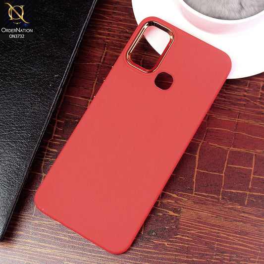 Infinix Hot 10 Play Cover - Red - Electroplated Camera Border Soft Silicon Case