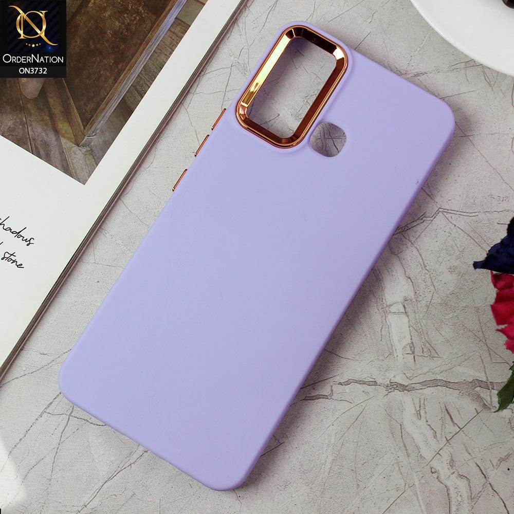 Infinix Hot 12 Play Cover - Purple -Electroplated Camera Border Soft Silicon Case