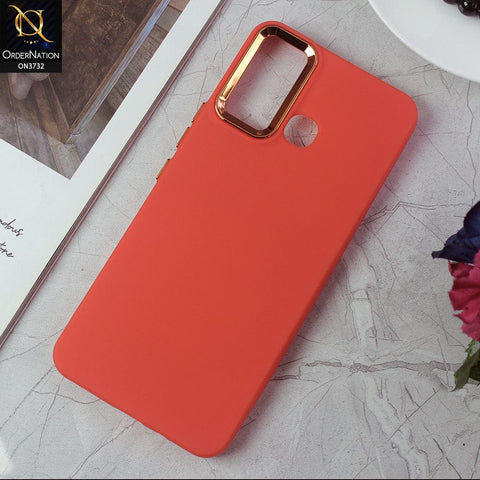 Infinix Hot 12 Play Cover - Red -Electroplated Camera Border Soft Silicon Case