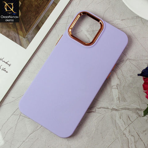 iPhone 12 Pro Max Cover - Purple -Electroplated Camera Border Soft Silicon Case