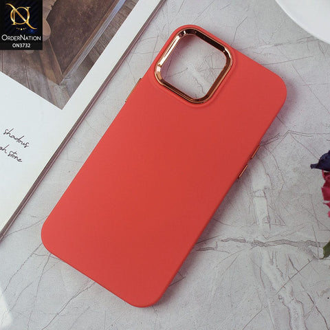 iPhone 12 Pro Max Cover - Red -Electroplated Camera Border Soft Silicon Case