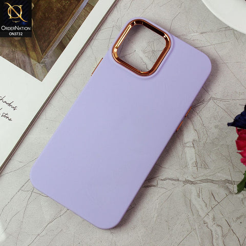 iPhone 13 Pro Max Cover - Purple -Electroplated Camera Border Soft Silicon Case