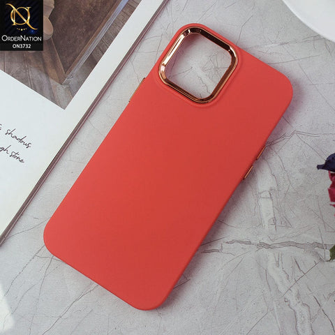 iPhone 13 Pro Max Cover - Red -Electroplated Camera Border Soft Silicon Case