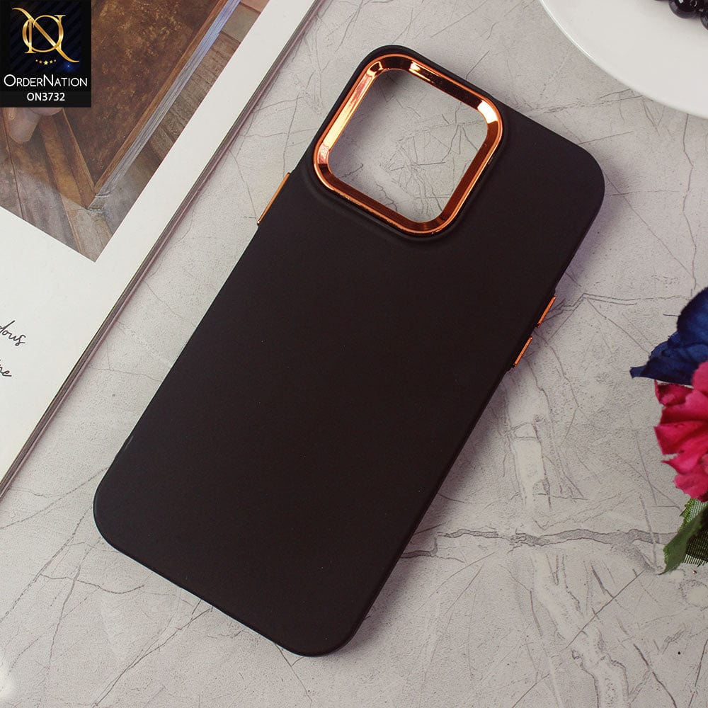 iPhone 14 Pro Max Cover - Black -Electroplated Camera Border Soft Silicon Case