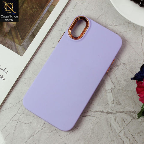 iPhone XS / X Cover - Purple -Electroplated Camera Border Soft Silicon Case