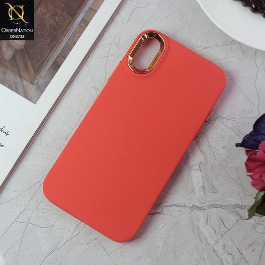 iPhone XS / X Cover - Red -Electroplated Camera Border Soft Silicon Case
