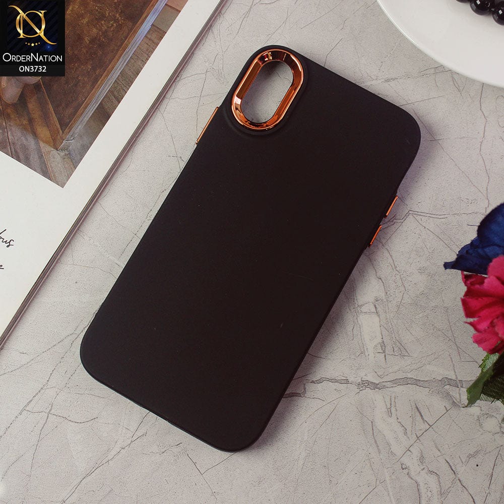 iPhone XR Cover - Black -Electroplated Camera Border Soft Silicon Case
