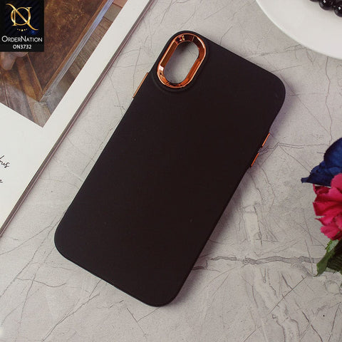 iPhone XR Cover - Black -Electroplated Camera Border Soft Silicon Case