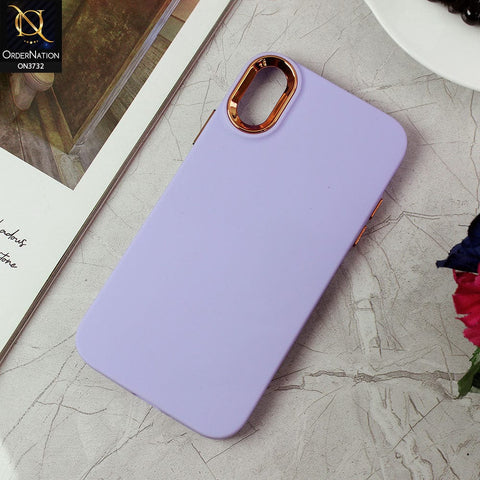 iPhone XR Cover - Purple -Electroplated Camera Border Soft Silicon Case