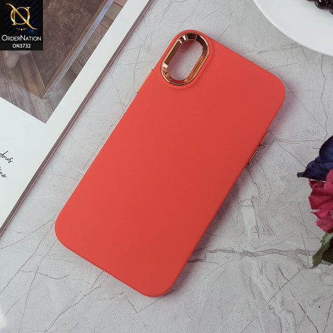 iPhone XR Cover - Red -Electroplated Camera Border Soft Silicon Case