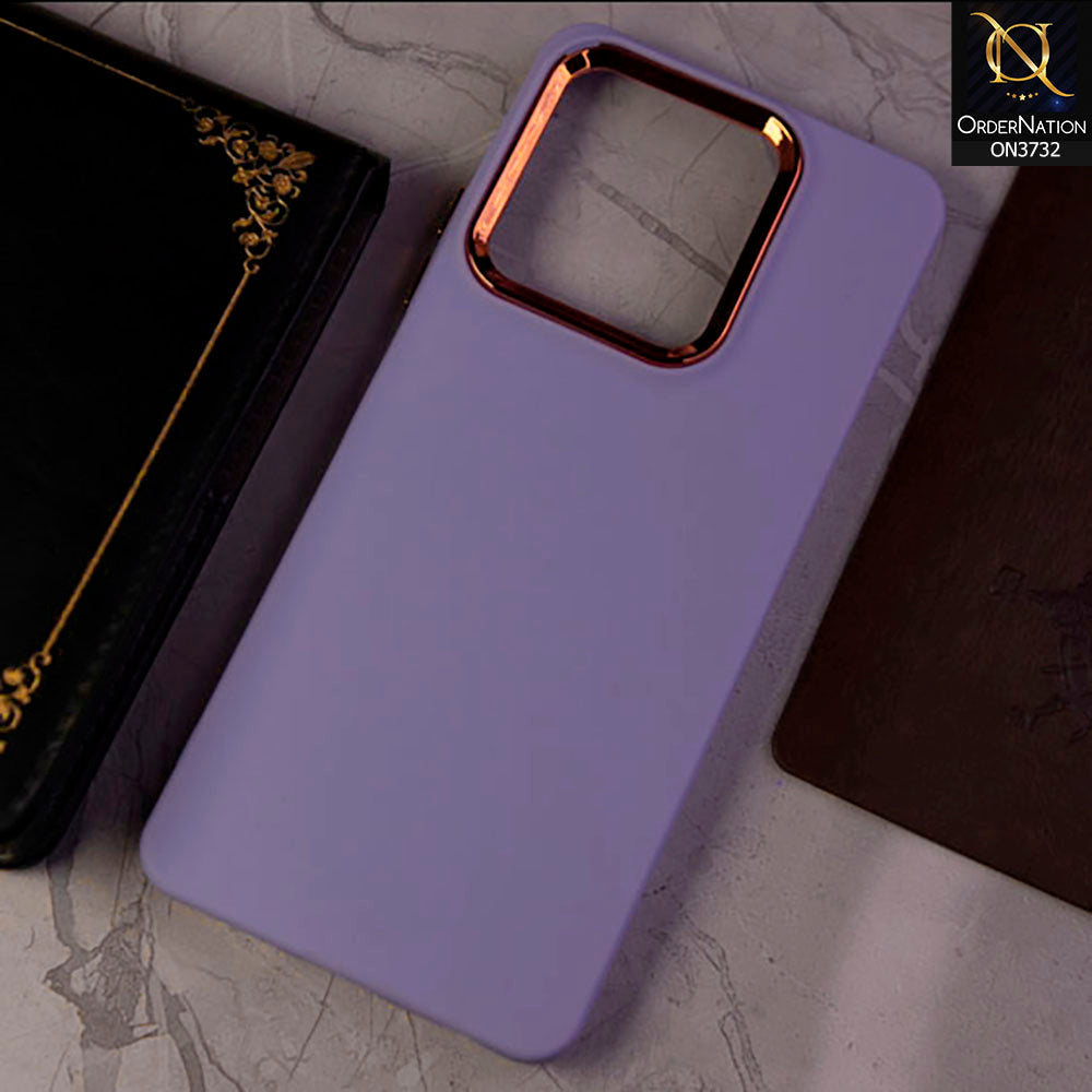 Realme C51 Cover - Purple - Electroplated Camera Border Soft Silicon Case