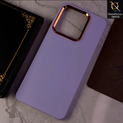Realme C51 Cover - Purple - Electroplated Camera Border Soft Silicon Case
