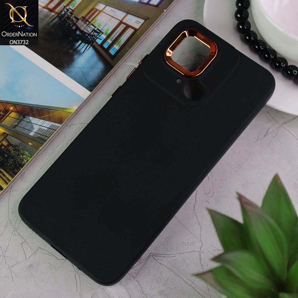 Xiaomi Redmi 10C Cover - Black - Electroplated Camera Border Soft Silicon Case