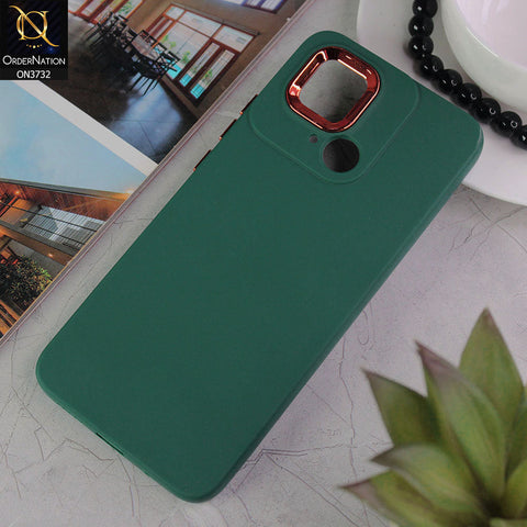 Xiaomi Redmi 10C Cover - Green - Electroplated Camera Border Soft Silicon Case